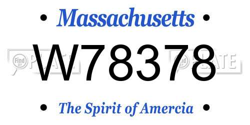 W78378 Massachusetts License Plate