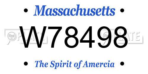 W78498 Massachusetts License Plate