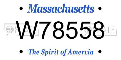 W78558 Massachusetts License Plate