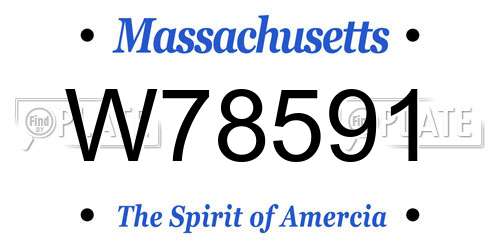 W78591 Massachusetts License Plate