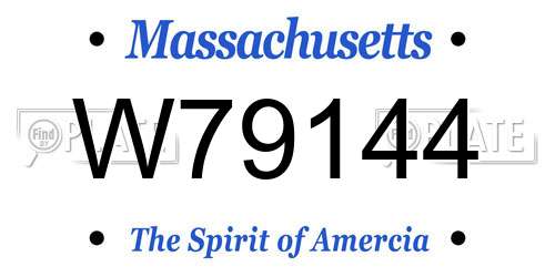 W79144 Massachusetts License Plate