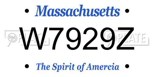 W7929Z Massachusetts License Plate