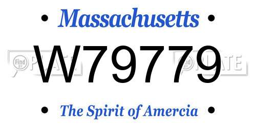 W79779 Massachusetts License Plate