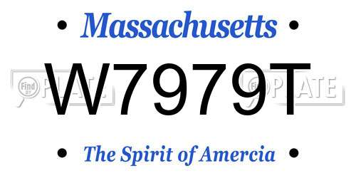 W7979T Massachusetts License Plate