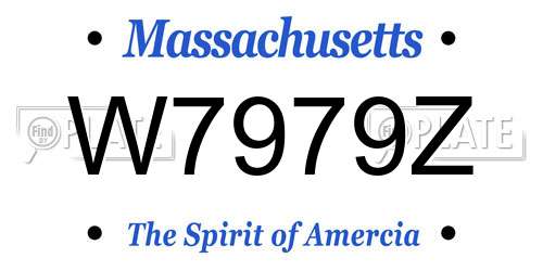 W7979Z Massachusetts License Plate