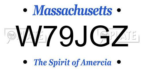 W79JGZ Massachusetts License Plate