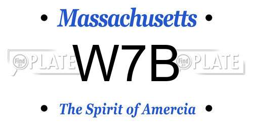 W7B Massachusetts License Plate