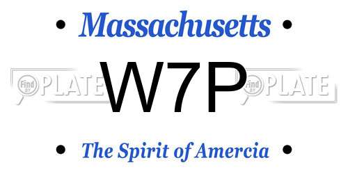W7P Massachusetts License Plate