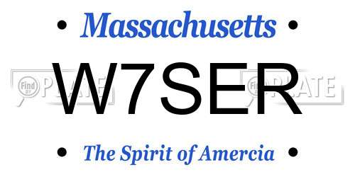 W7SER Massachusetts License Plate