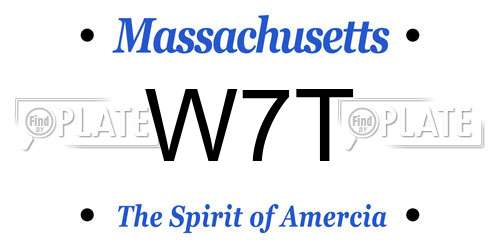 W7T Massachusetts License Plate