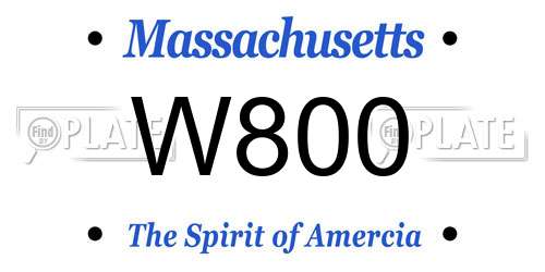 W800 Massachusetts License Plate