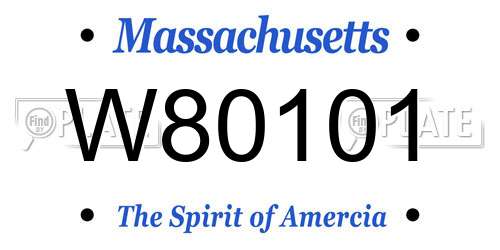 W80101 Massachusetts License Plate
