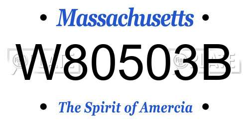 W80503B Massachusetts License Plate