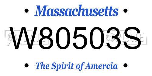 W80503S Massachusetts License Plate