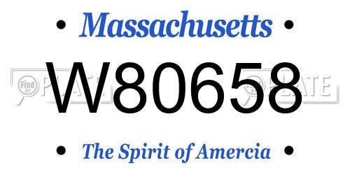 W80658 Massachusetts License Plate