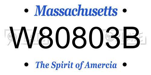 W80803B Massachusetts License Plate