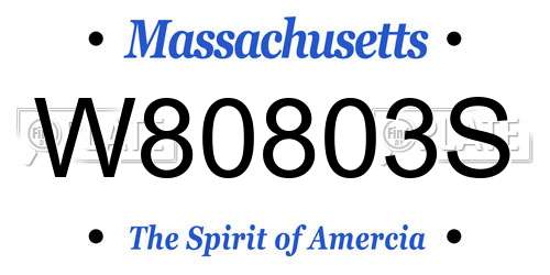 W80803S Massachusetts License Plate
