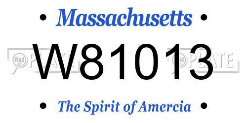 W81013 Massachusetts License Plate