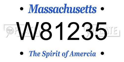 W81235 Massachusetts License Plate