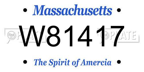 W81417 Massachusetts License Plate