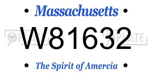 W81632 Massachusetts License Plate