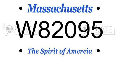 W82095 Massachusetts License Plate