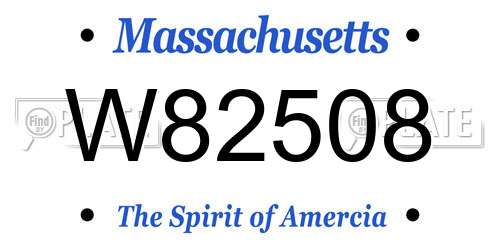 W82508 Massachusetts License Plate
