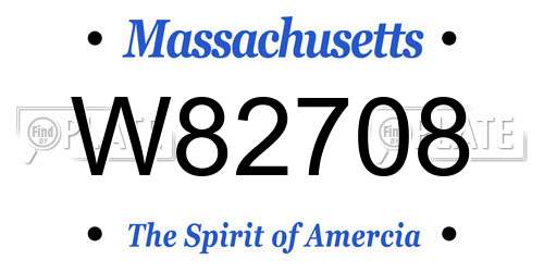 W82708 Massachusetts License Plate