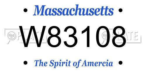 W83108 Massachusetts License Plate