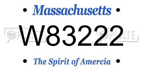 W83222 Massachusetts License Plate