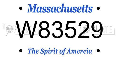 W83529 Massachusetts License Plate