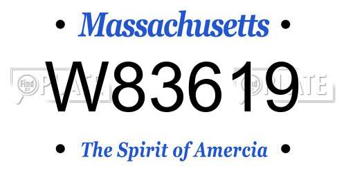 W83619 Massachusetts License Plate