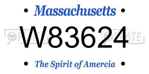 W83624 Massachusetts License Plate