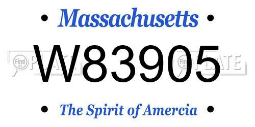 W83905 Massachusetts License Plate
