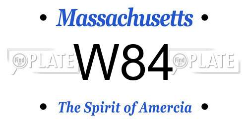 W84 Massachusetts License Plate