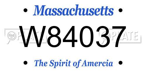 W84037 Massachusetts License Plate