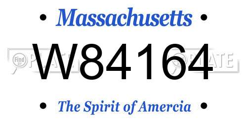 W84164 Massachusetts License Plate