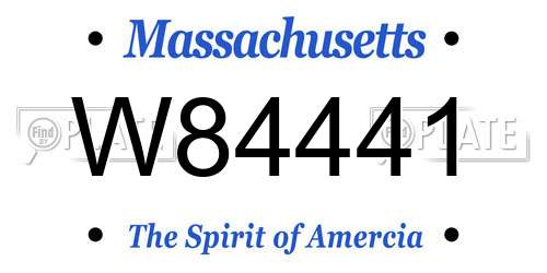 W84441 Massachusetts License Plate