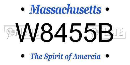 W8455B Massachusetts License Plate