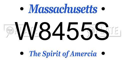 W8455S Massachusetts License Plate