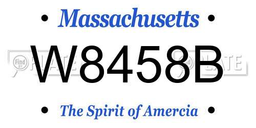 W8458B Massachusetts License Plate