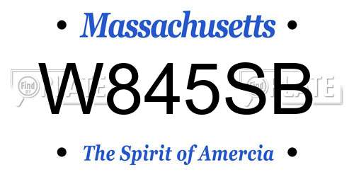 W845SB Massachusetts License Plate