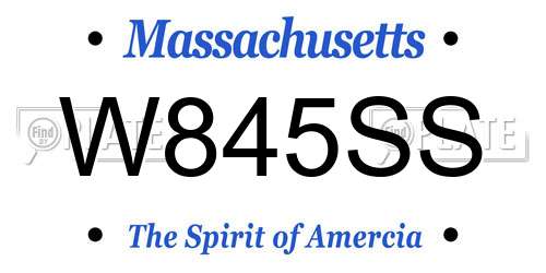 W845SS Massachusetts License Plate