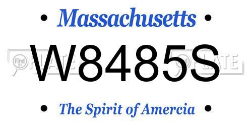 W8485S Massachusetts License Plate
