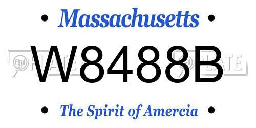 W8488B Massachusetts License Plate