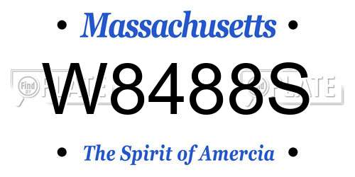 W8488S Massachusetts License Plate