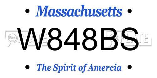 W848BS Massachusetts License Plate