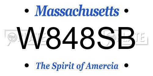 W848SB Massachusetts License Plate
