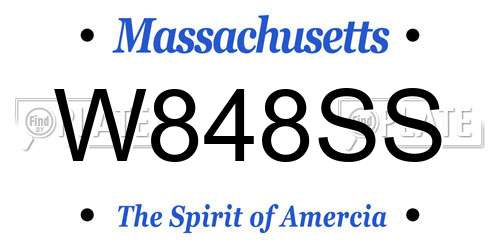 W848SS Massachusetts License Plate