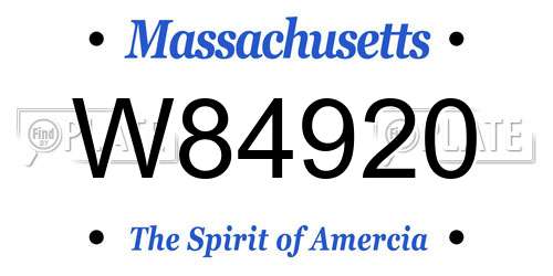 W84920 Massachusetts License Plate